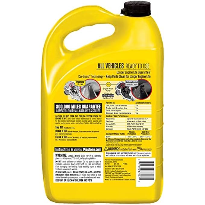 Prestone AF2100-6PK EXTENDED LIFE 50/50 ANTIFREEZE - 1 GALLON, (PACK OF 6) - Image 2